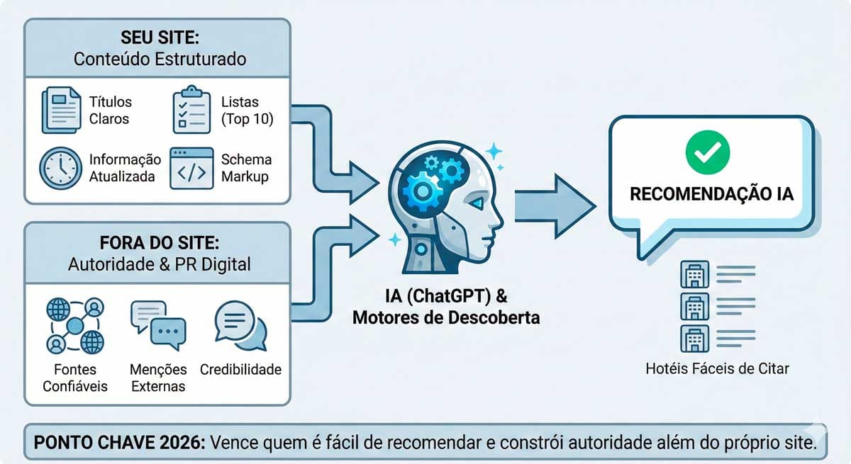 Tendências de Marketing Digital para Hotelaria em Portugal (2026) 4 Ser recomendado por IAs vai depender de autoridade e PR digital