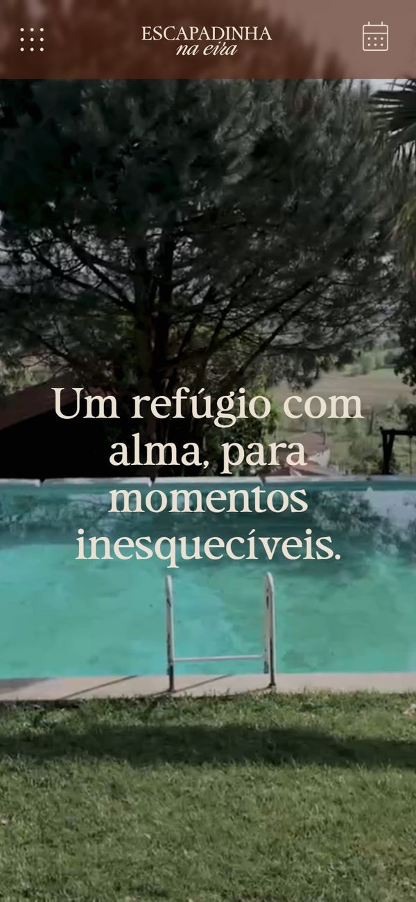 Website da Escapadinha na Eira no telemóvel