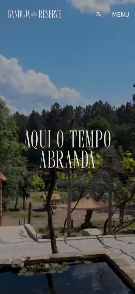 Website da Banduja Reserve no telemóvel