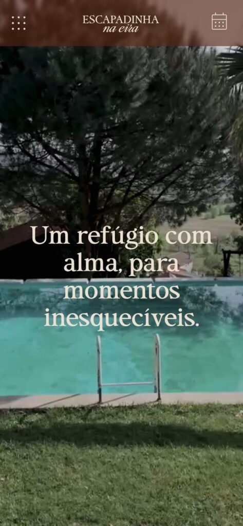 Website da Escapadinha na Eira no telemóvel