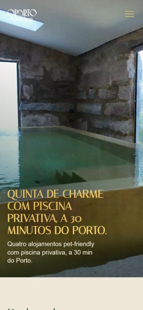 Website da Oporto Lemon Farm no telemóvel