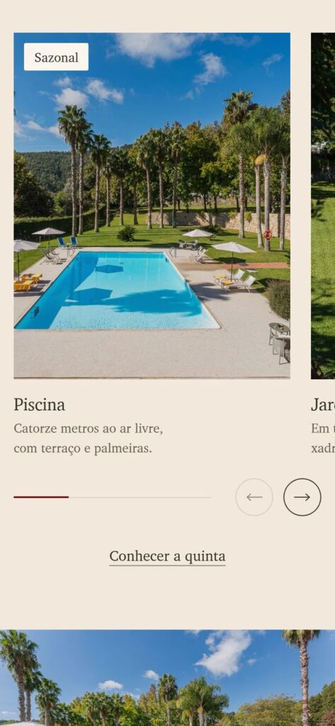 Website da Quinta Clara no telemóvel